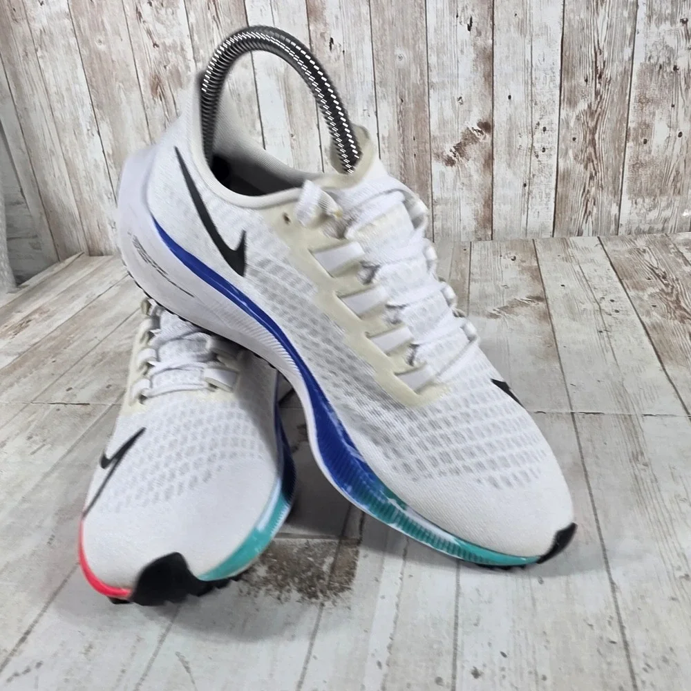 Nike‎ Air Zoom Pegasus 37 Womens Running Shoes White Black BQ9647-103 Size 6